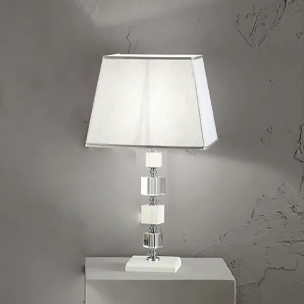 Lampada da tavolo LIVIA in cristallo Bianco 33x63 cm