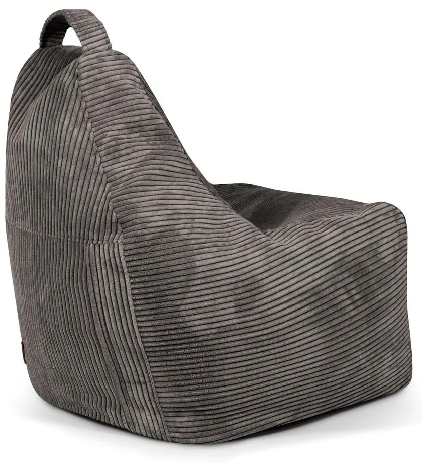 Puof a sacco grigio chiaro con rivestimento in velluto a coste Play Amuse – SLOWDOWN