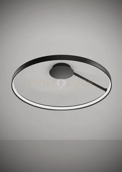 Anello lampada da  soffitto nero verniciato diam.78cm 3000k 3068lm 47w