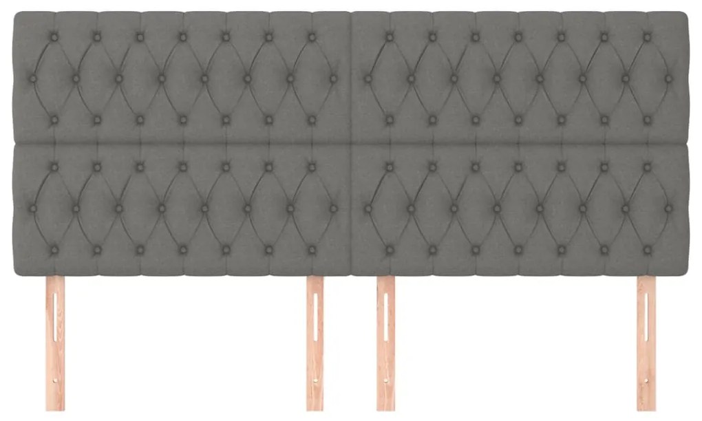 Testiere 4 pz grigio scuro 100x7x78/88 cm in tessuto