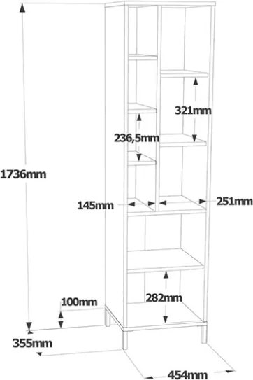 Armadio Da Bagno Multiuso 45x36x174 Con Ante E Vani Aria Bianca