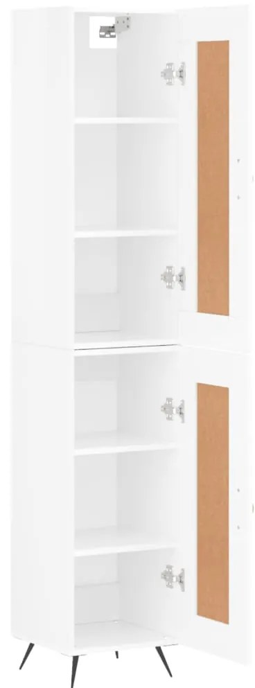 Credenza 34,5x34x180 cm in Legno Multistrato Bianco Lucido