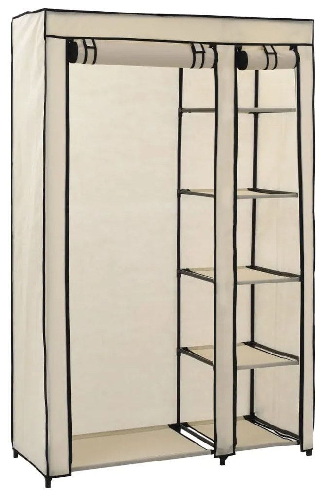 Armadi pieghevoli 2 pz crema 110x45x175 cm in tessuto