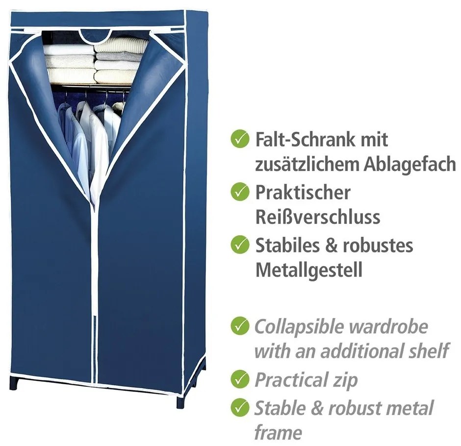 Armadio in tessuto blu 75x160 cm Air - Wenko