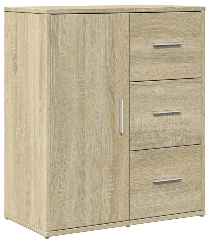Credenze 2 pz rovere sonoma 60x31x70 cm in legno multistrato