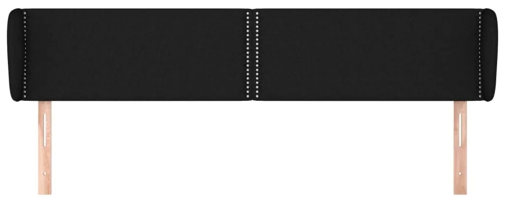 Testiera ad orecchio nera 203x23x78/88 cm in tessuto