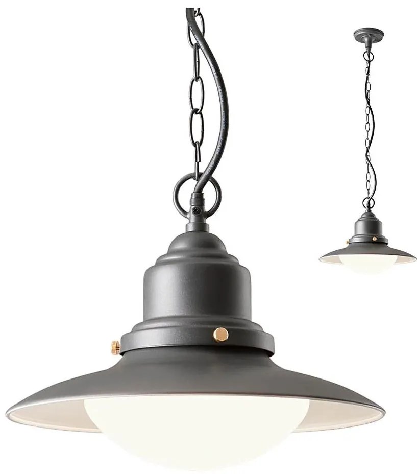 Redo 90094 - Lampadario a sospensione con catena per esterni ELIO 1xE27/42W/230V IP44