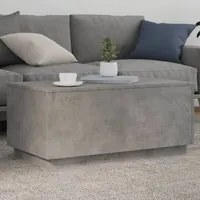 Tavolino da Soggiorno con Luci LED Grigio Cemento 90x50x40 cm 839878