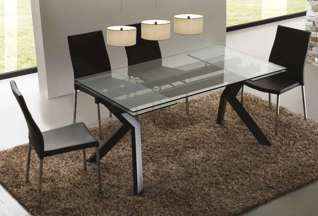 Tavolo allungabile Tokyo Glass disponibile in tre colorazioni