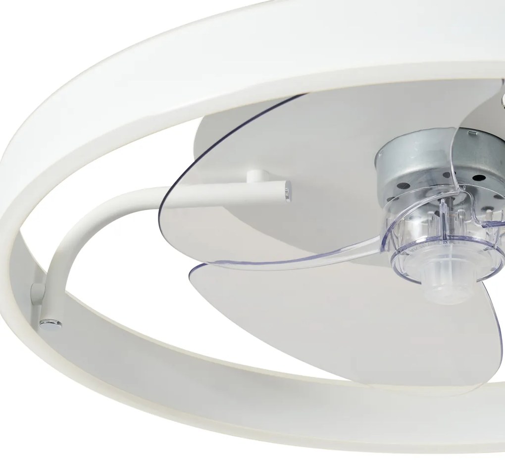 Ventilatore da soffitto bianco 50 cm con LED dimmerabile e telecomando - Maddy