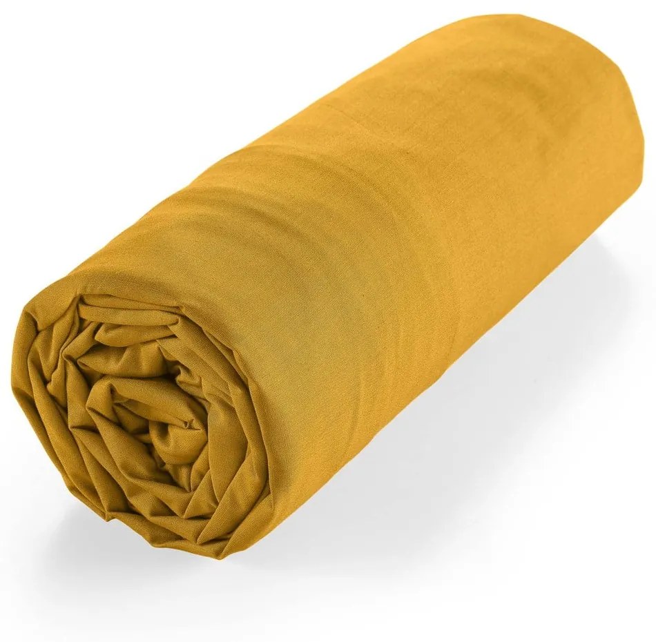 Lenzuolo giallo elasticizzato in cotone biologico 90x190 cm Biolina - douceur d'intérieur