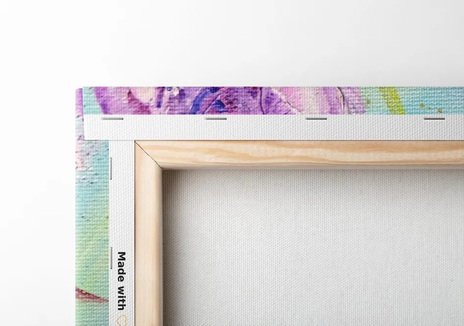 Quadro su tela – Dipinto di fiori gialli e viola