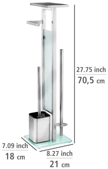 WENKO 23364100 - Scopino WC DEBAR 21x70,5 cm acciaio inox/satinato/bianco