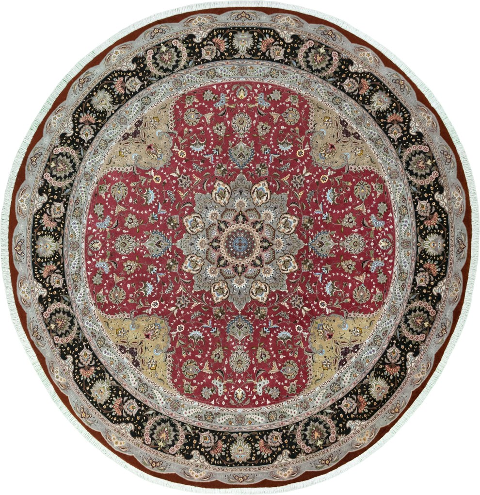 Tabriz Tappeto 310 x 300 Rosso (Iran) Annodato A Mano