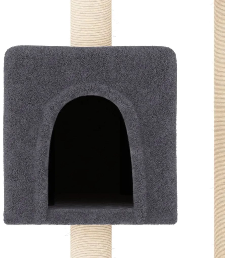 Albero per gatti con tiragraffi in sisal grigio scuro 104 cm