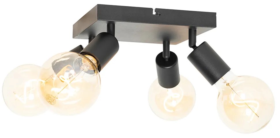 Faretto moderno nero quadrato 4 luci - Facil