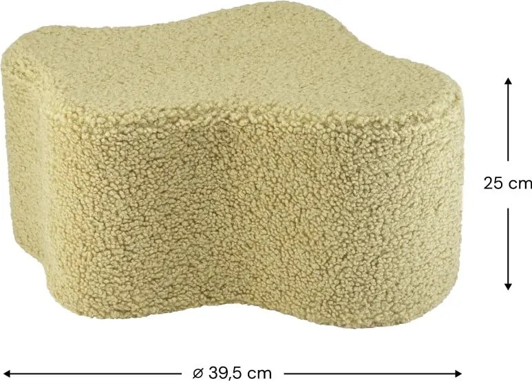 Pouf per bambini verde con rivestimento in bouclé Cloud – Wigiwama