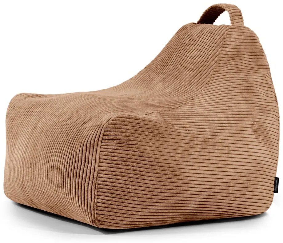 Pouf a sacco per bambini marrone con rivestimento in velluto a coste Game Amuse – SLOWDOWN