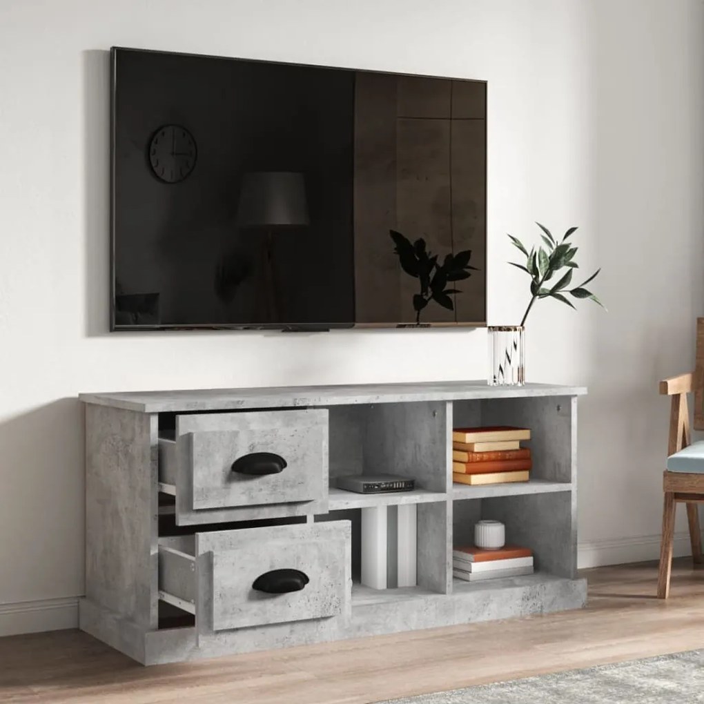 Mobile tv grigio cemento 102x35,5x47,5 cm in legno multistrato