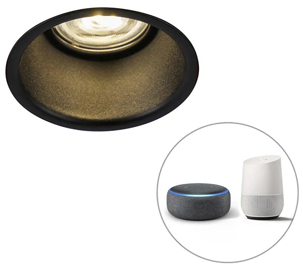 Faretto da incasso intelligente moderno nero incl. WiFi GU10 - Dept