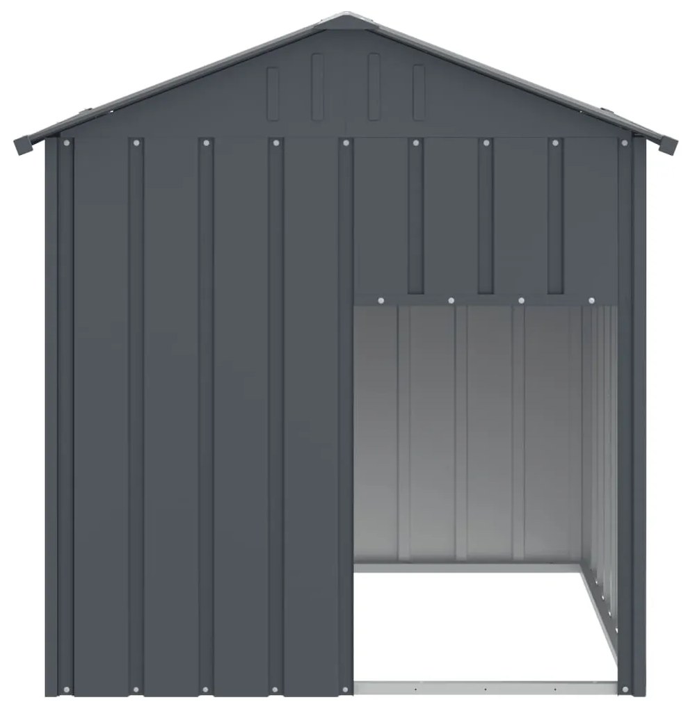 Casetta cani con tetto antracite 117x103x123 cm acciaio zincato