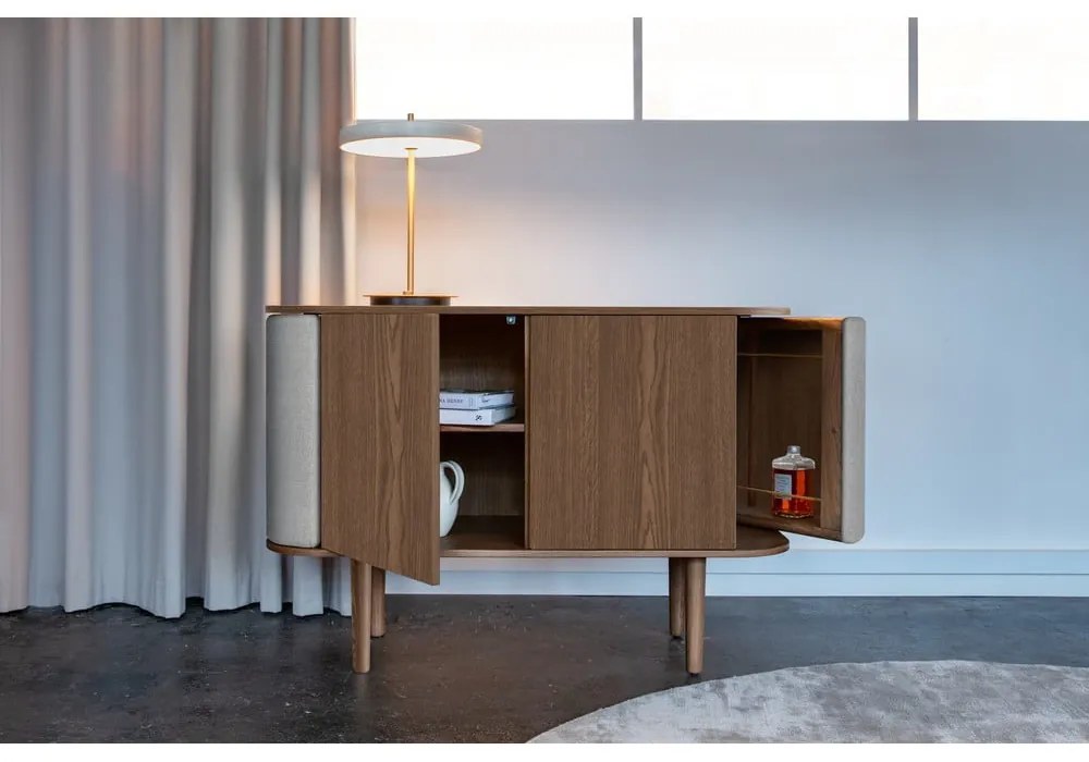 Cassettiera bassa grigio-marrone in rovere 109x75 cm Treasures - UMAGE