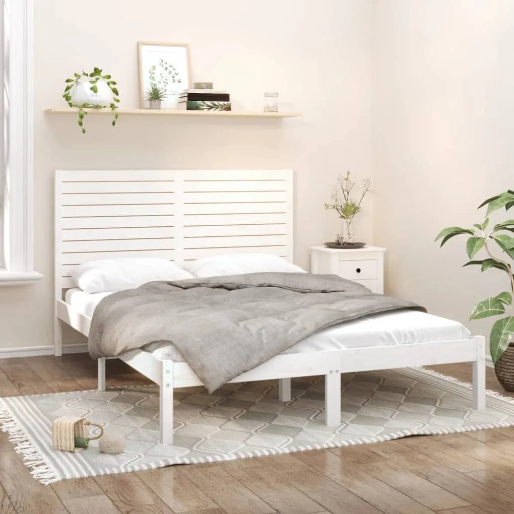 Giroletto Bianco İn Legno Massello 160x200 Cm /
