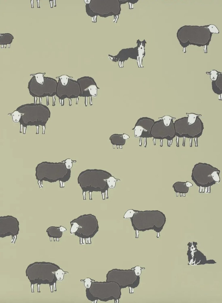 Little Greene Tapete Nip & Lassie - Kitchen Green