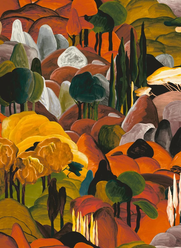 Arte International Carta da parati All Ombra Dei Cipressi - Morning Glow