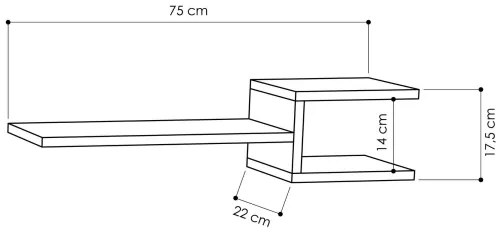 SET 2x Mensola FORK bianca