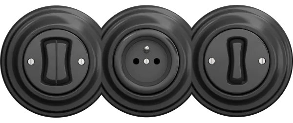 Kliklap - Presa domestica in stile retrò senza cornice, 230 V, antracite