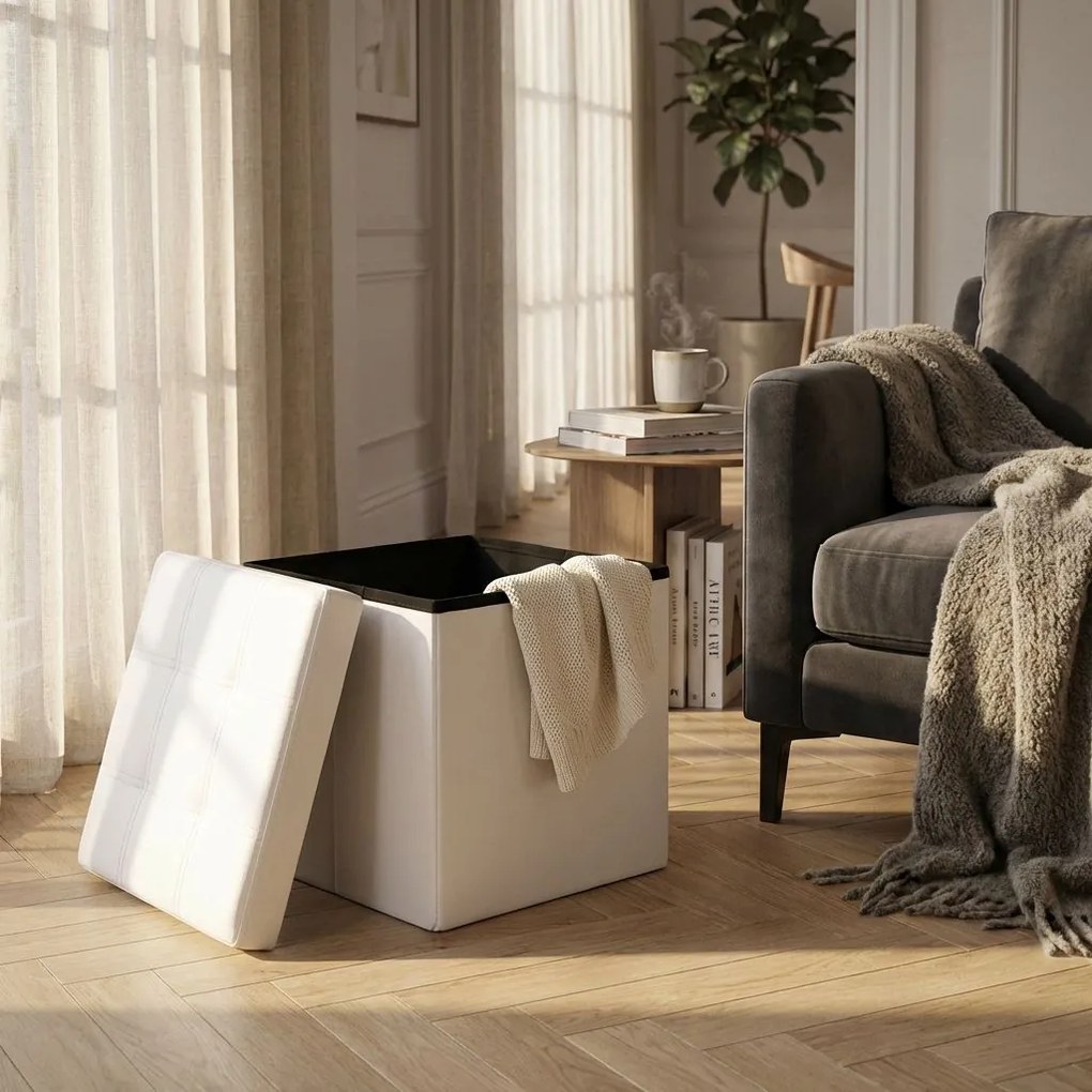 ZARA - pouf quadrato in ecopelle
