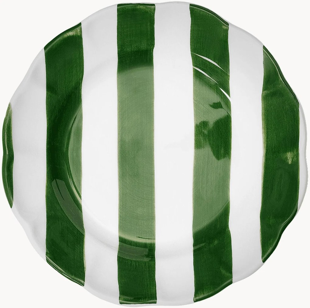 Piatto da insalata dipinto a mano Stripe
