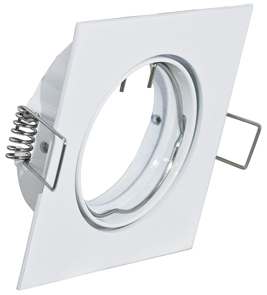 Faretto Incasso Fun Orientabile Quadrato Alluminio Bianco 1 Luce Gu10 8,4X8,4Cm