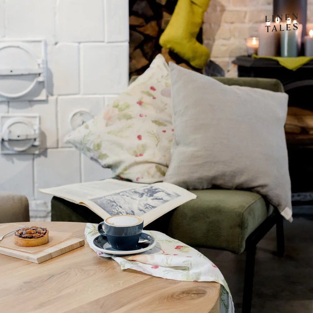 Federa di lino natalizia Jingle Bells, 40 x 40 cm Christmas Print Natural - Linen Tales