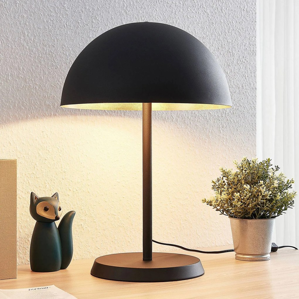 Lampada da tavolo Idalene Lindby, Nero, Soggiorno / Sala da pranzo, Metallo, Moderno, Lampada da tavolo