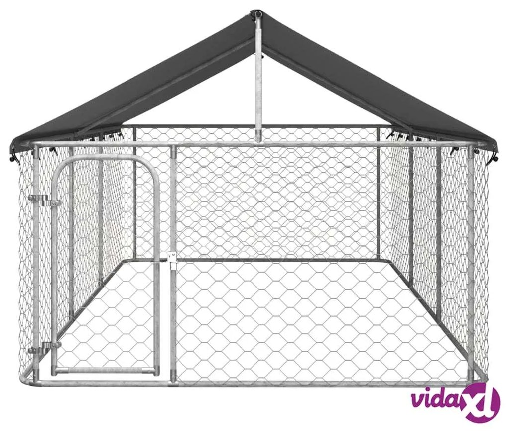 vidaXL Gabbia per Cani da Esterno con Tetto 400x200x150 cm