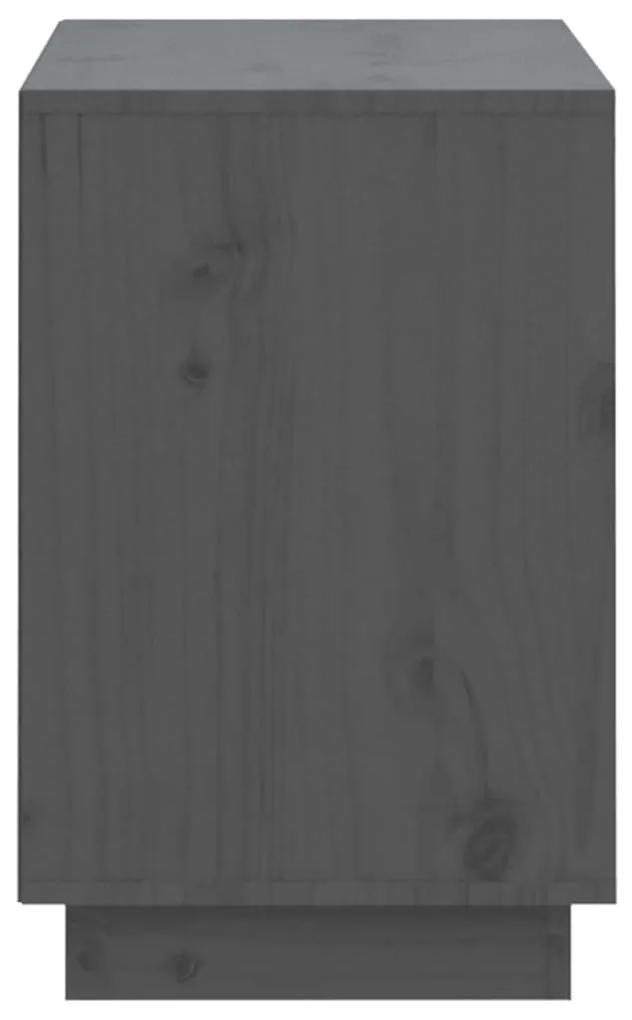 Scarpiera Grigia 110x34x52 cm in Legno Massello di Pino