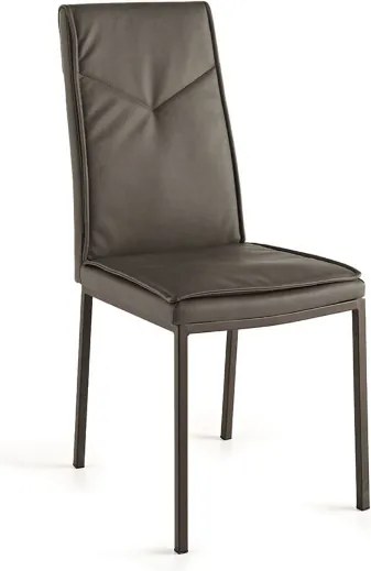 Sedia ecopelle da pranzo Marrone - VIVIENNE 2 sedie