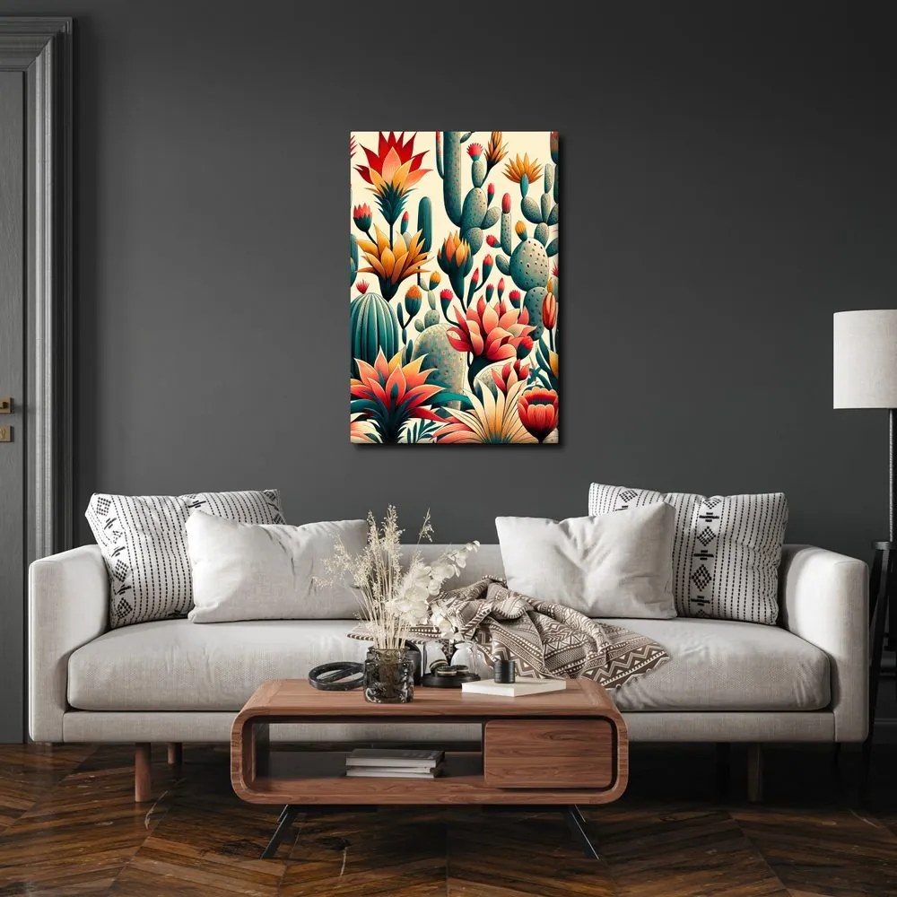 Quadro su tela – Cactus e fiori esotici