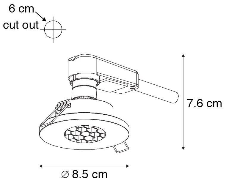 Set di 6 faretti da incasso moderni da bagno bianchi IP54 - Shed Honey