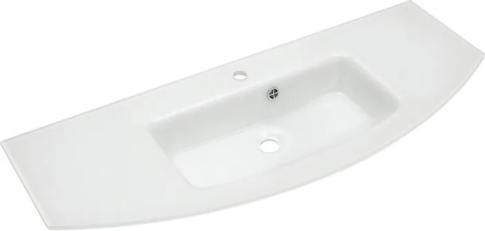 Lavabo d'appoggio rettangolare cassca L 121 x H 30 x P 55 cm in vetro bianco opaco