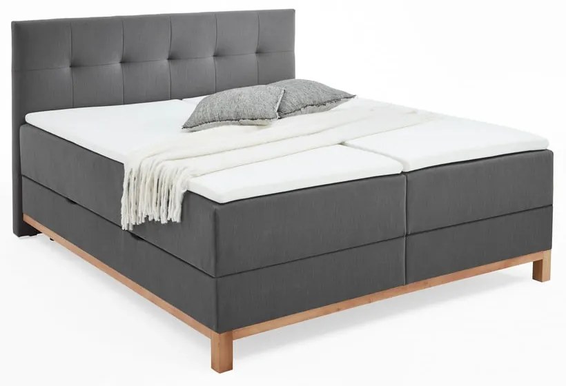 Letto boxspring grigio scuro con contenitore 180x200 cm Catania - Meise Möbel
