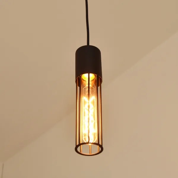 Lampadario a sospensione con filo MELODY 3xE27/15W/230V nero