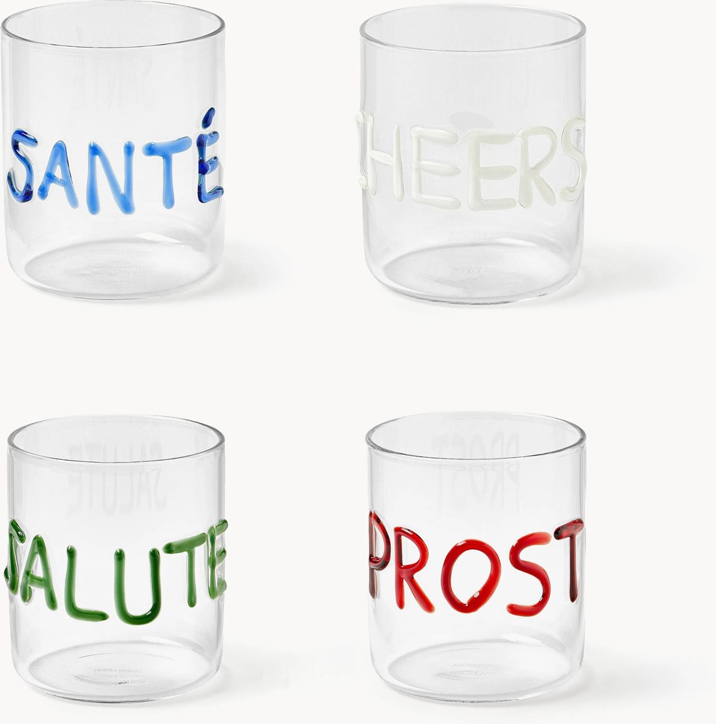 Set di 4 bicchieri in vetro soffiato Tutti