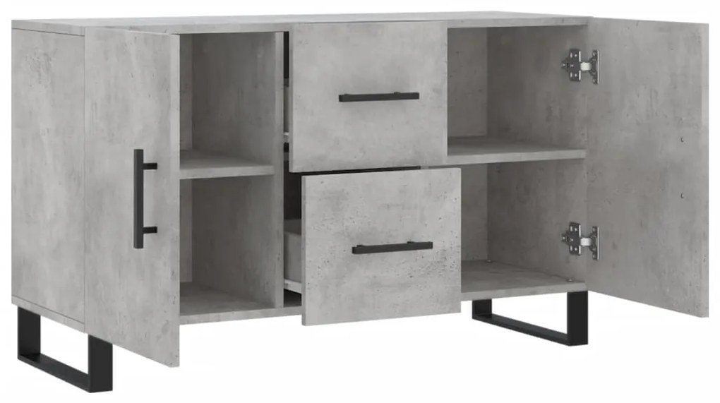 Credenza grigio cemento 100x36x60 cm in legno multistrato