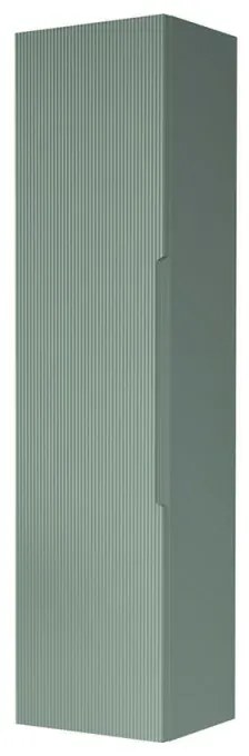 Colonna bagno sospesa H 138 cm verde opaco cannettato con ripiani Rigo