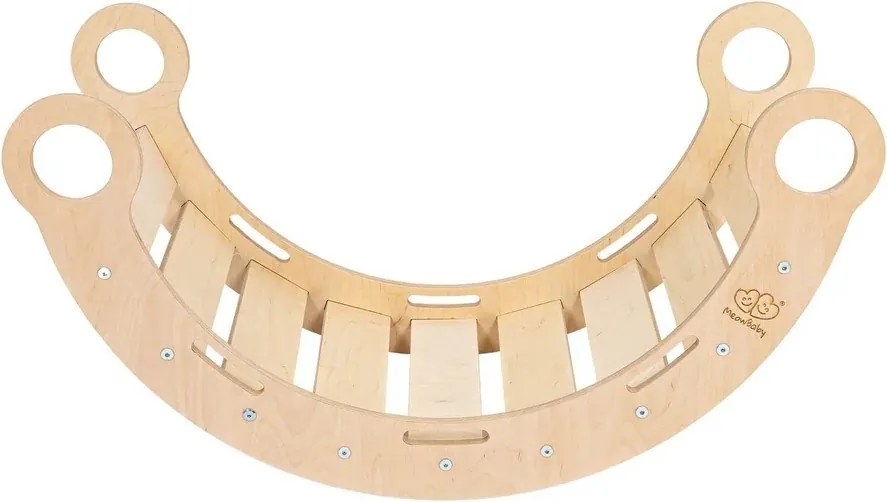 Arco a dondolo montessori di colore naturale in pino massiccio 39x75x38 cm Montessori – Meowbaby