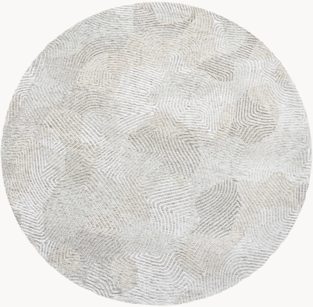 Tappeto rotondo jacquard lavabile da interno-esterno Coral