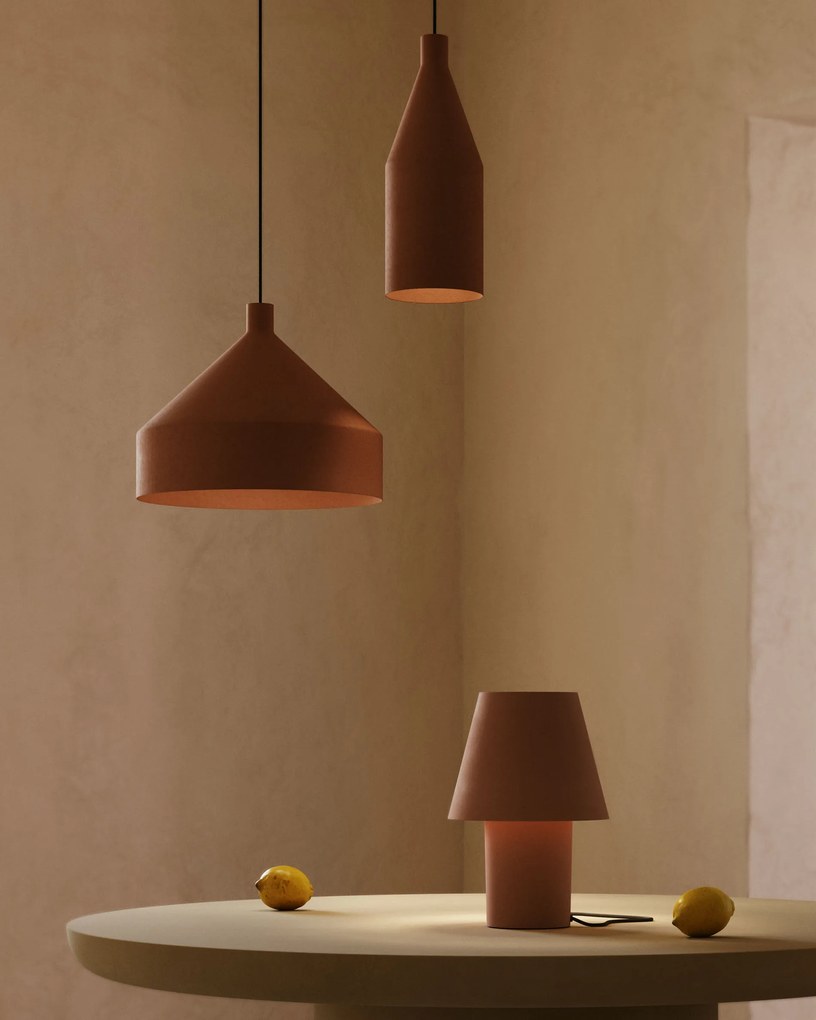 Kave Home - Lampada da soffitto Peralta in metallo verniciato color terracotta Ø 30 cm
